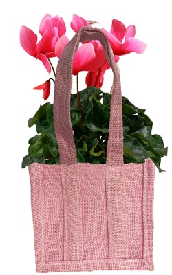 Pink Hessian Bag - Cyclamen
